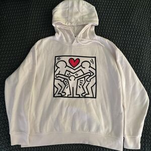 White Keith Haring Men's L White  Hoodie